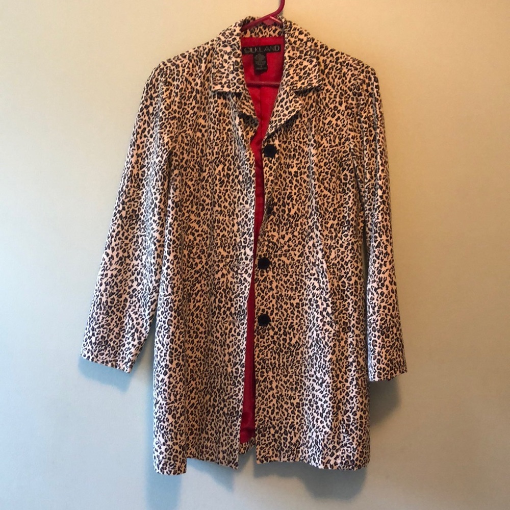 SilkLand leopard coat, gently used